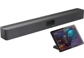 All-in-one Collaboration Bar for medium/large rooms includes touch console