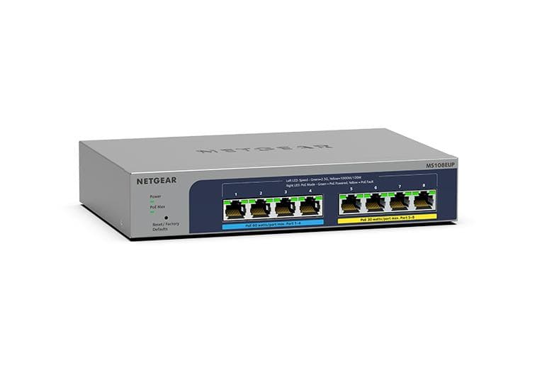 NETGEAR NETGEAR MS108EUP-100AUS 8-port Multi-Gigabit Ethernet Switch Ultra60 PoE++ MS108EUP-100AUS