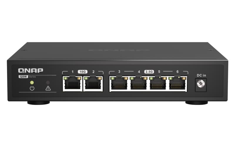 QNAP QNAP QSW-2104-2T 10Gb Ethernet Switch 2 x 10GbE RJ45 4 x 1GbE/2.5GbE RJ45 ports QSW-2104-2T