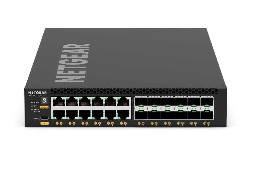 NETGEAR NETGEAR XSM4324-100AJS 24-Port Fully Managed Layer 3 Switch (12x10G/Multi-Gig 12xSFP+) M4350-12X12F XSM4324-100AJS