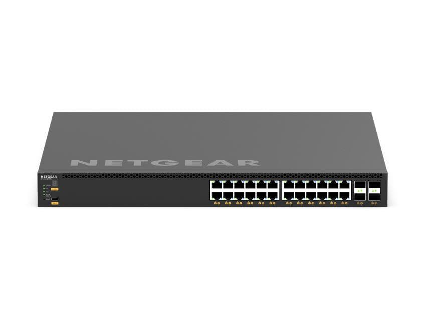 NETGEAR NETGEAR XSM4328CV-100AJS AV Line 28-Port 10GigE PoE+ / 25G SFP28 Managed Switch 24x 10GigE PoE+ 4x 25G SFP28 Ports XSM4328CV-100AJS