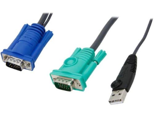 ATEN ATEN 3.0M 3IN1 VGA, USB CONSOLE KVM SPLIT CABLE HDB-15M TO SPHD-15M 2L-5203U