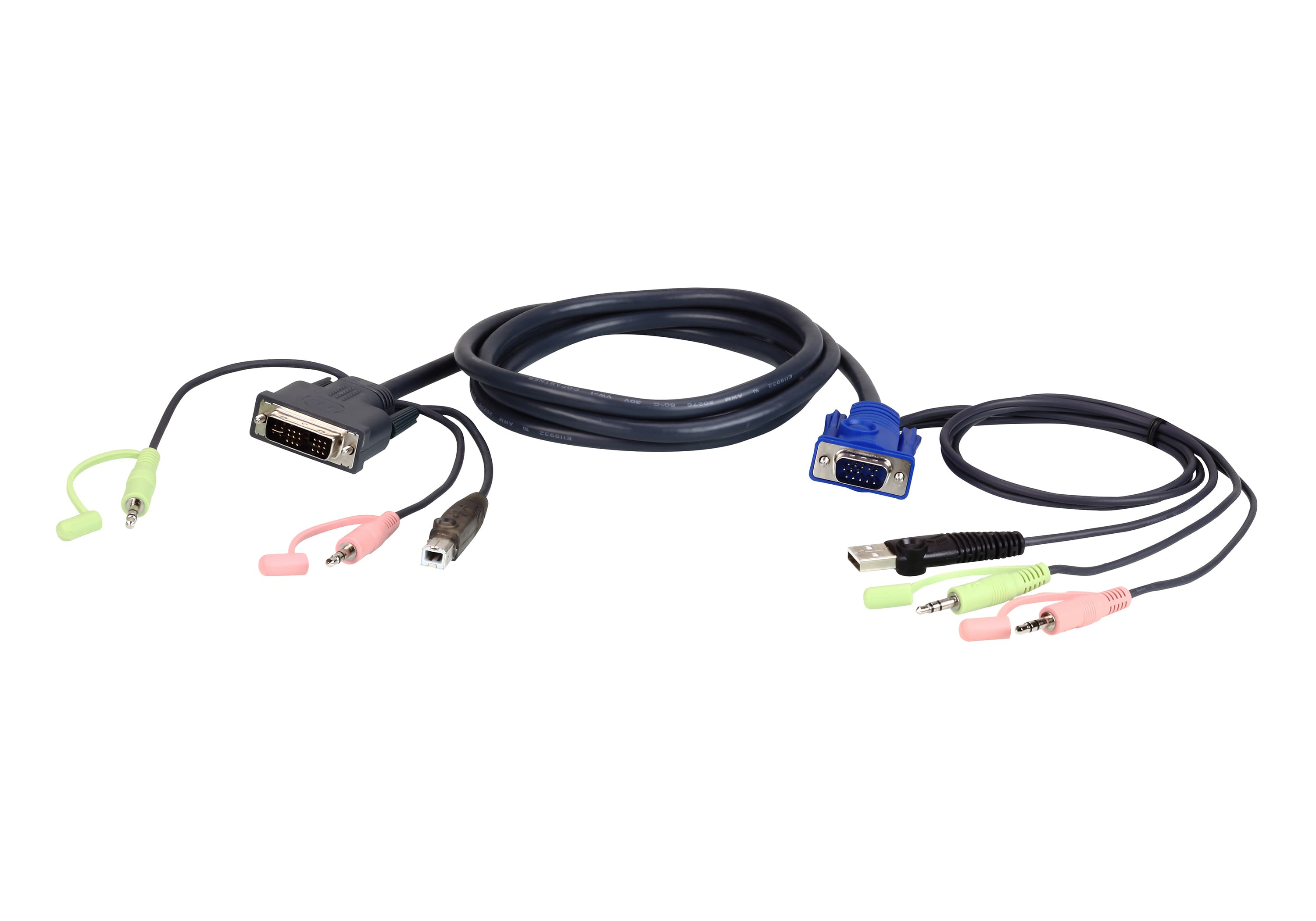 ATEN ATEN 3M USB VGA TO DVI-A KVM CABLE WITH AUDIO 2L-7DX3U