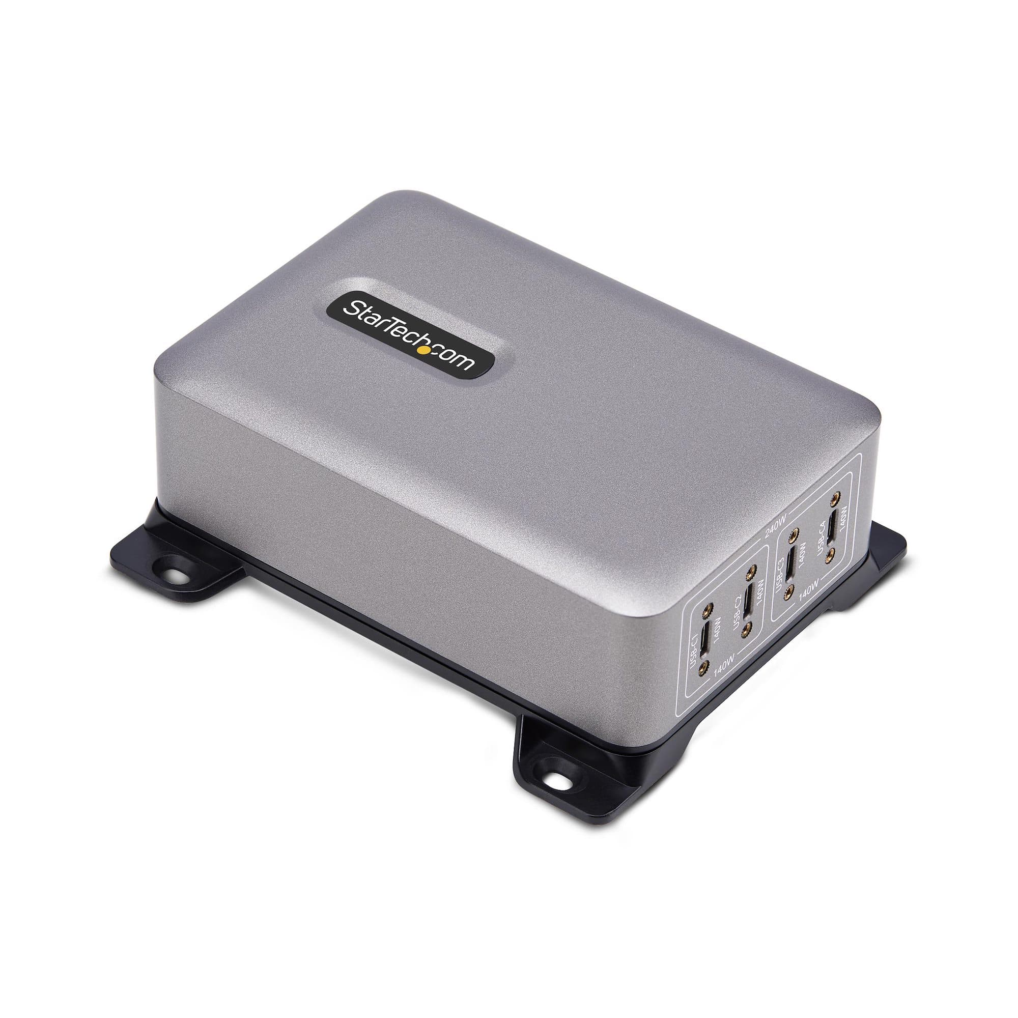 STARTECH STARTECH.COM 4-PORT USB-C CHARGER, 240W TOTAL, SINGLE PORT 140W EPR, 2 YR 424DAU-USB-C-CHARGER