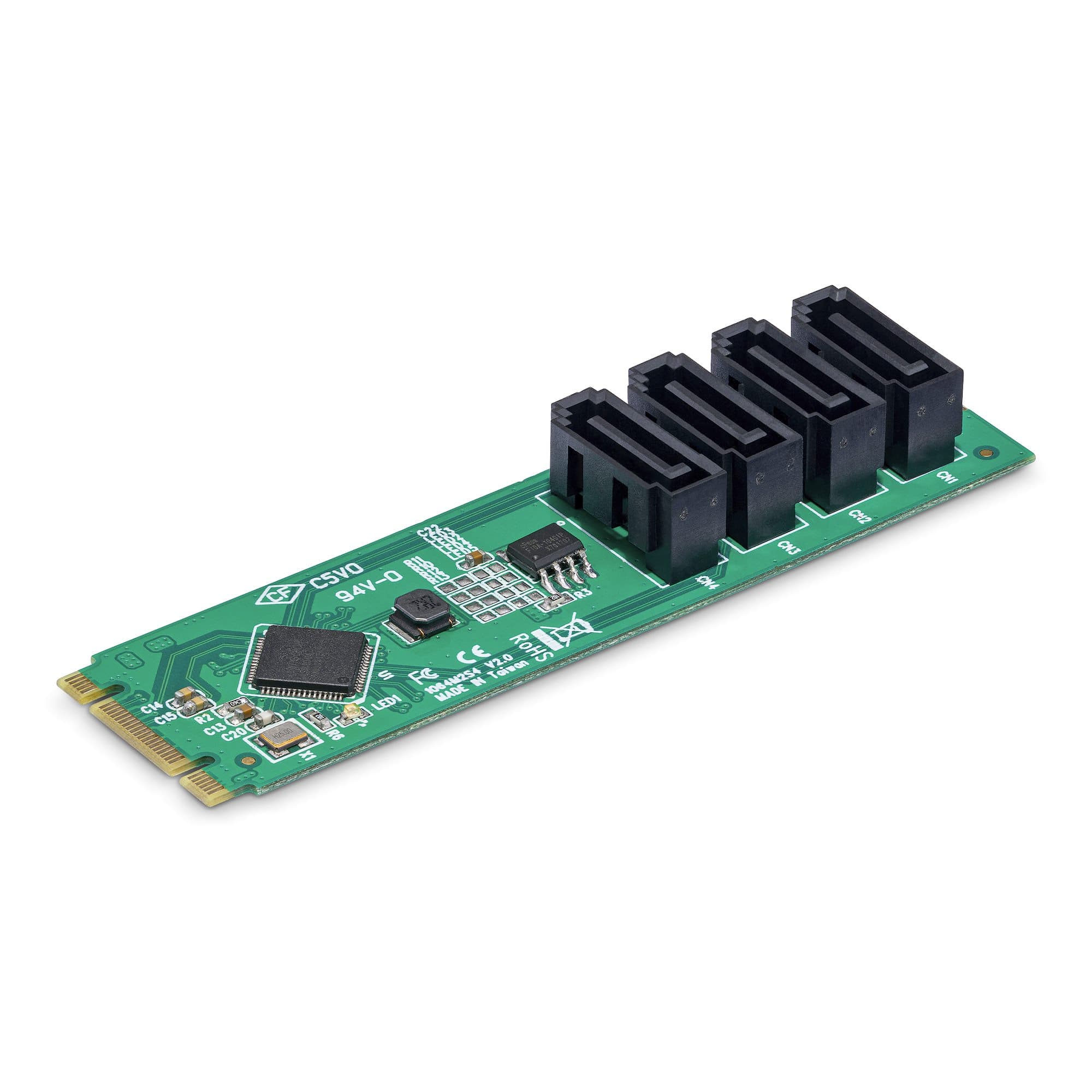 STARTECH STARTECH.COM 4-PORT M.2 TO SATA ADAPTER CARD, M.2 TO SATA EXPANSION CARD, 2 YR 4P-SATA-M2-ADAPTER