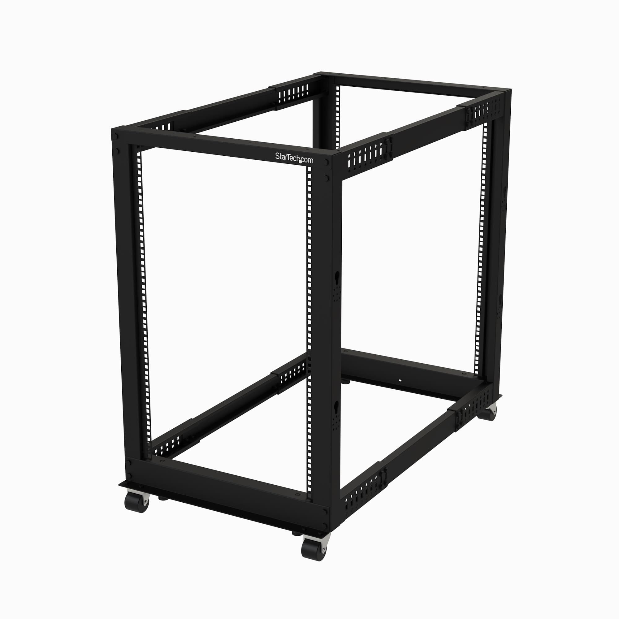 STARTECH STARTECH.COM 19" 18U OPEN FRAME SERVER RACK MOBILE ADJUSTABLE DEPTH 22-40" 2 YR 4POSTRACK18U