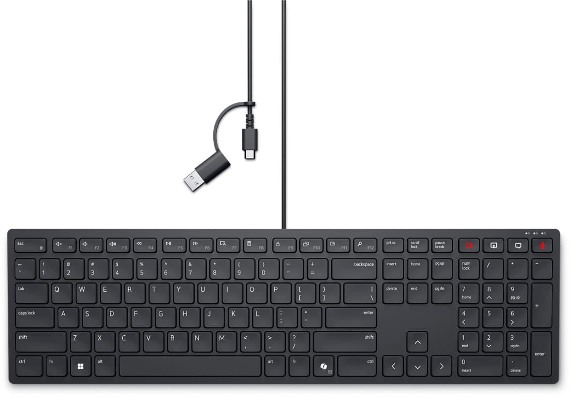 DELL DELL WIRED COLLABORATION KEYBOARD US ENGLISH - KB525C -RETAIL PKG -3YR ADV EXC SERV-SNP 580-BBZR