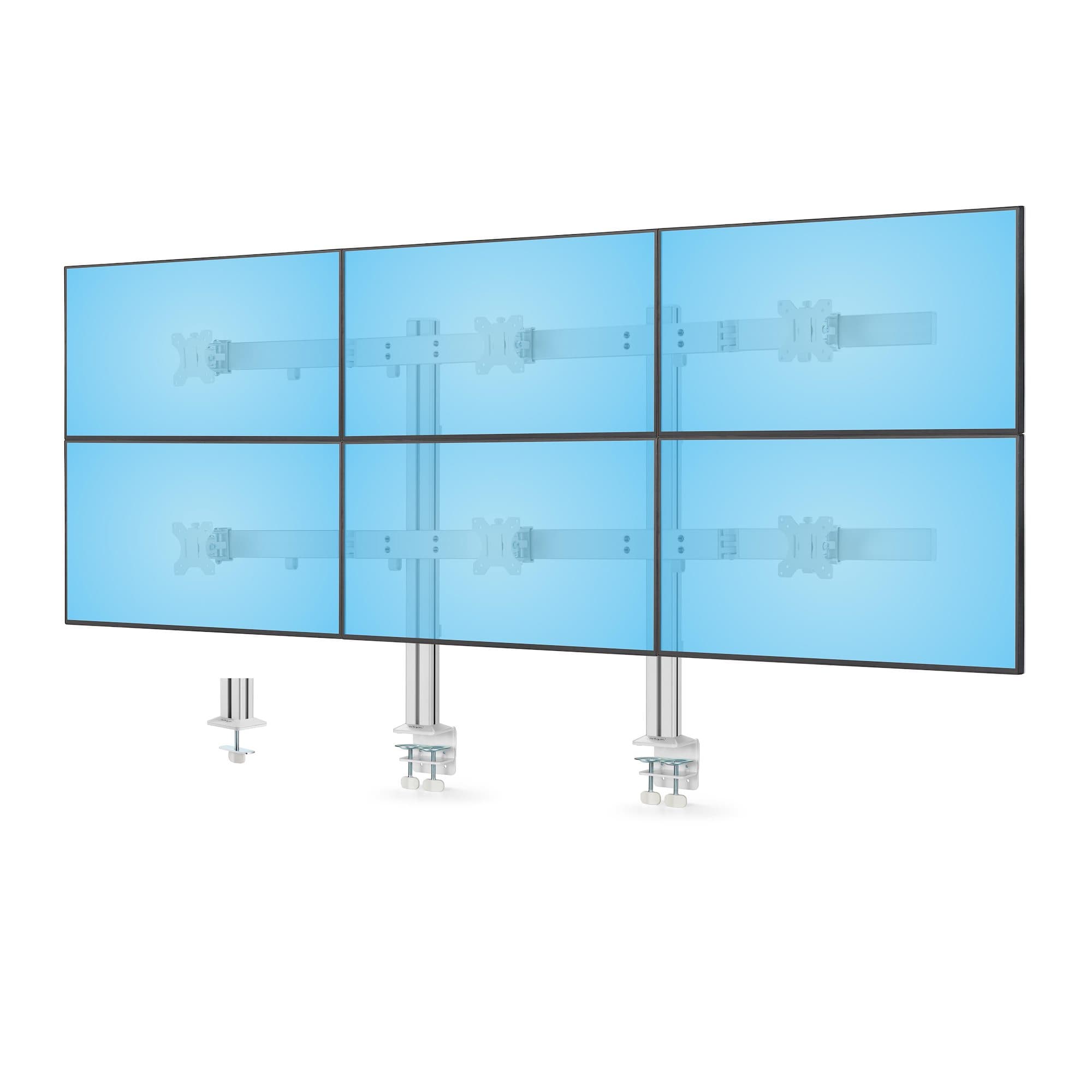 STARTECH STARTECH.COM SIX-MONITOR DESK MOUNT W/ CROSSBAR, UP TO 32" SCREENS/8KG, 5 YR 6-MONITOR-ARM-A