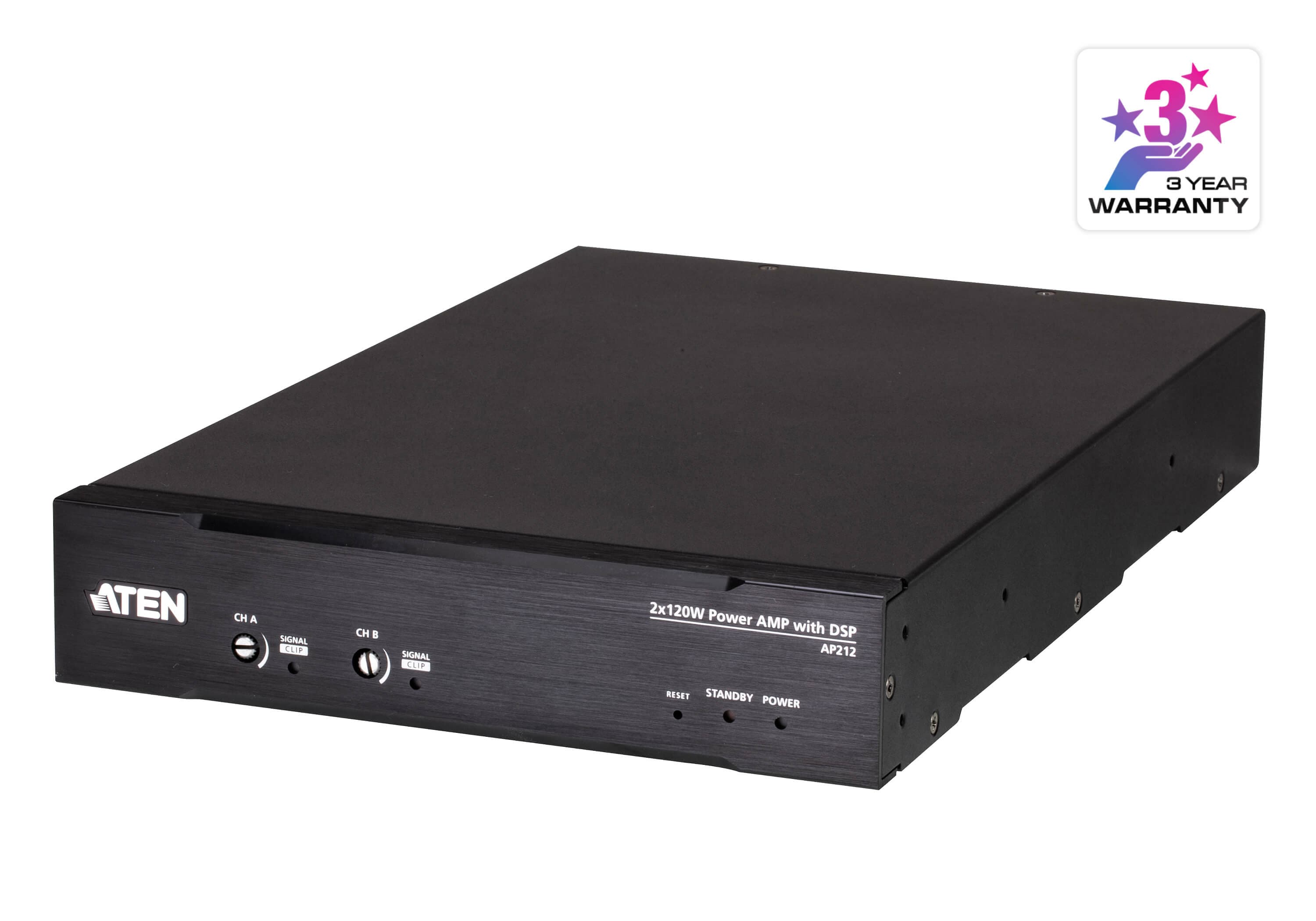 ATEN ATEN 2 X 120W POWER AMPLIFIER WITH DSP SUPPORTS BALANCED / UNBALANCED LINE LEVEL INPUTS AP212-AT-U