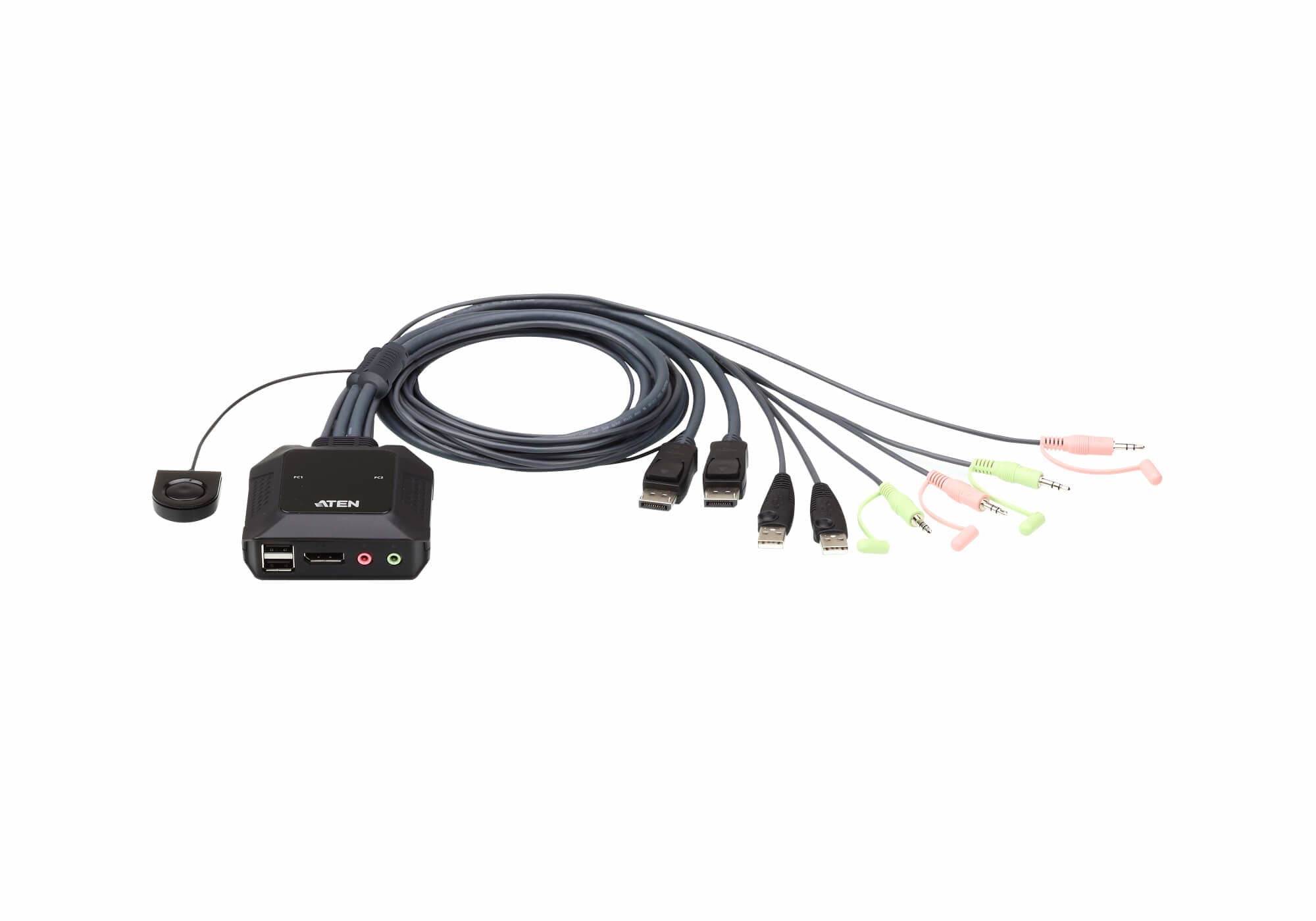 ATEN ATEN 2 PORT USB 2.0 DISPLAYPORT CABLE KVM SWITCH WITH AUDIO CS22DP-AT