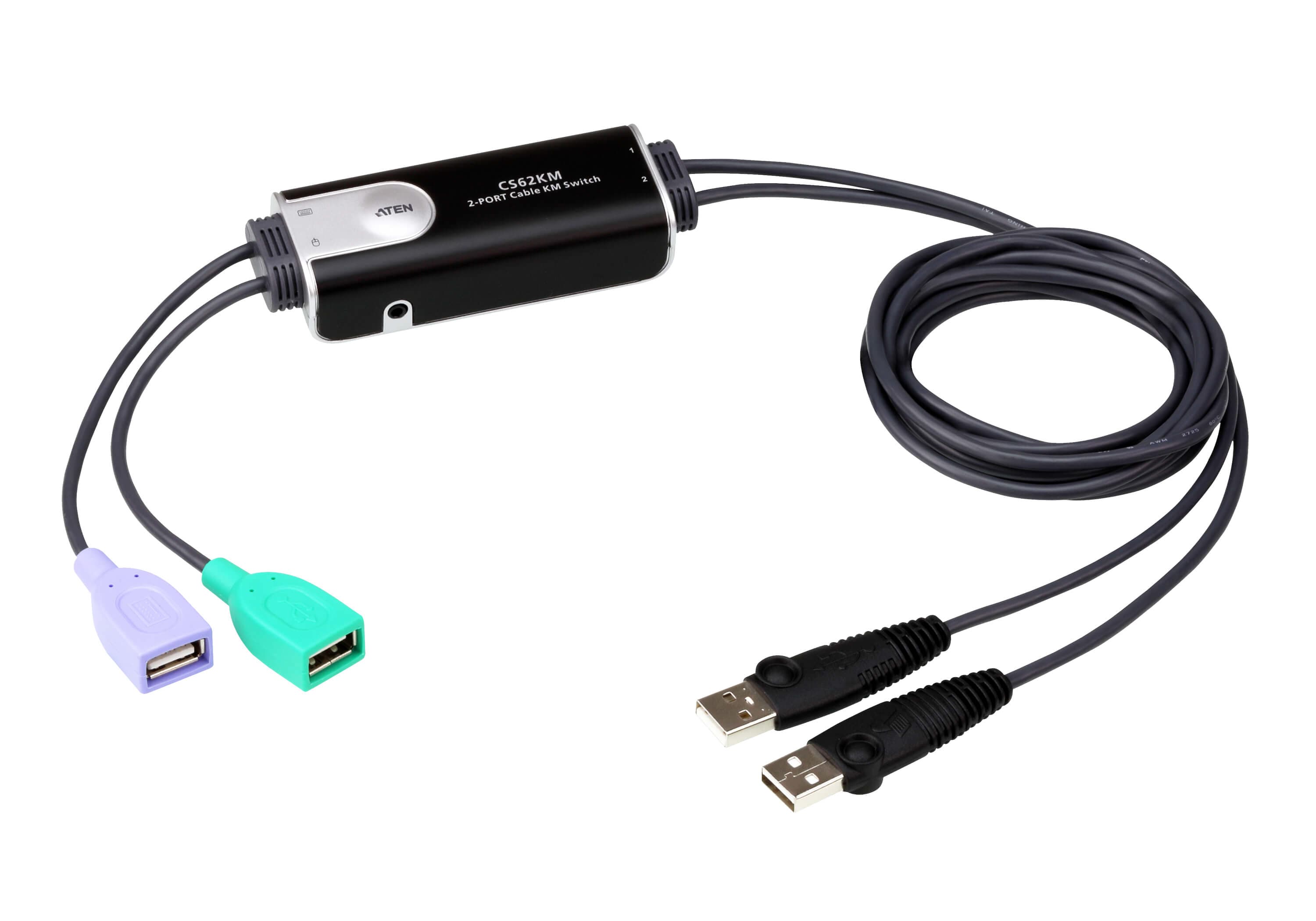 ATEN ATEN 2 PORT USB BOUNDLESS CABLE KM SWITCH CS62KM-AT