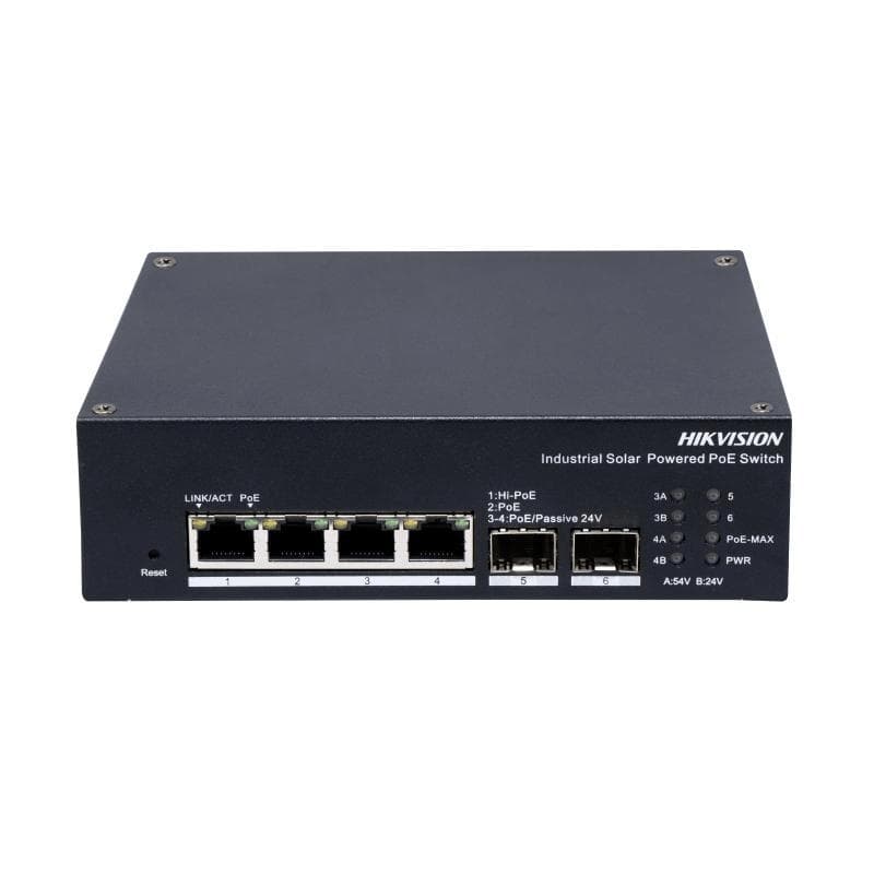 HIKVISION HIKVISION 4 PORT POE GB MANAGED INDUSTRIAL SWITCH - SOLAR DS-3T1506HP-EI-UPS