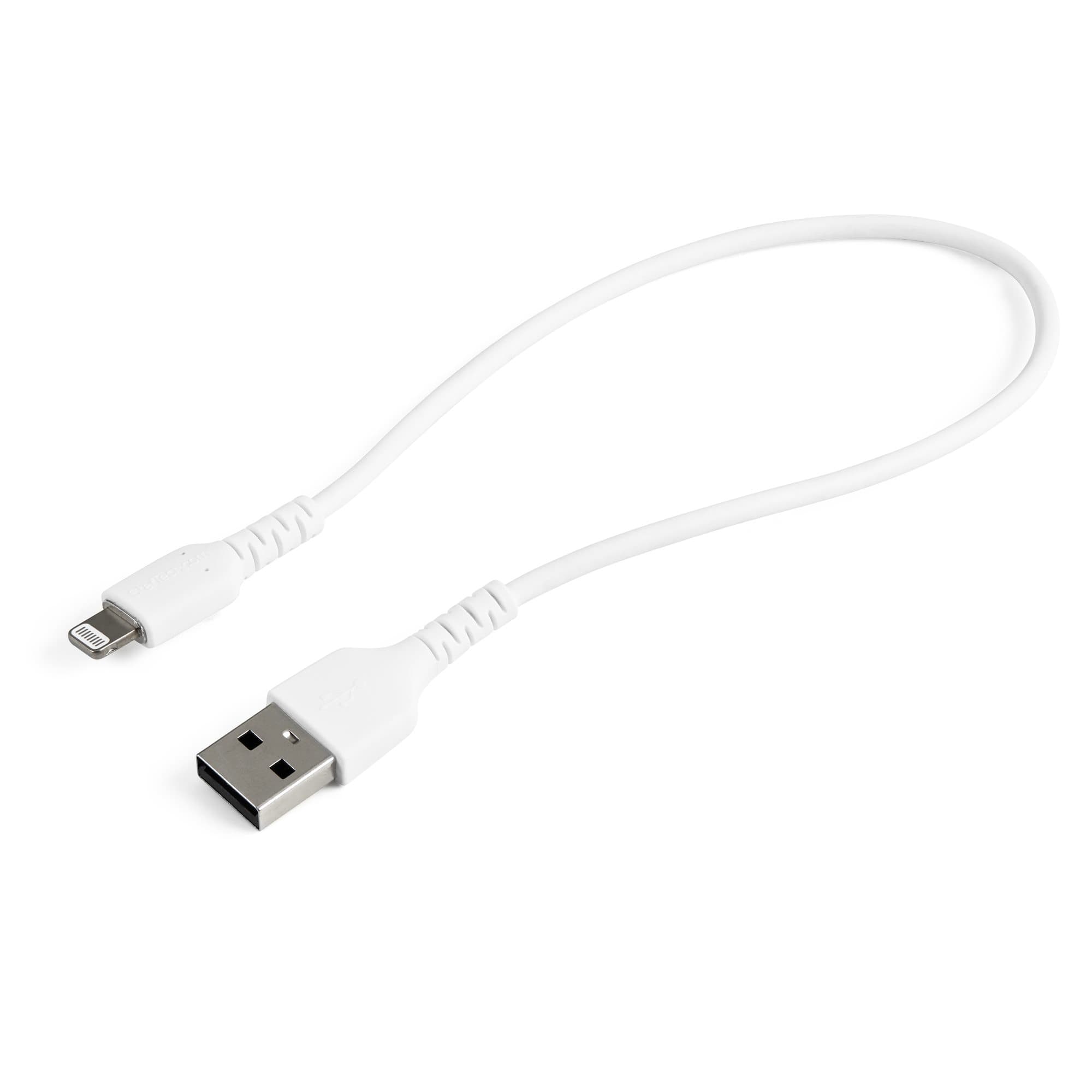 STARTECH STARTECH.COM 30CM/12" DURABLE USB-A TO LIGHTNING CABLE MFI CERTIFIED, WHITE 2 YR RUSBLTMM30CMW