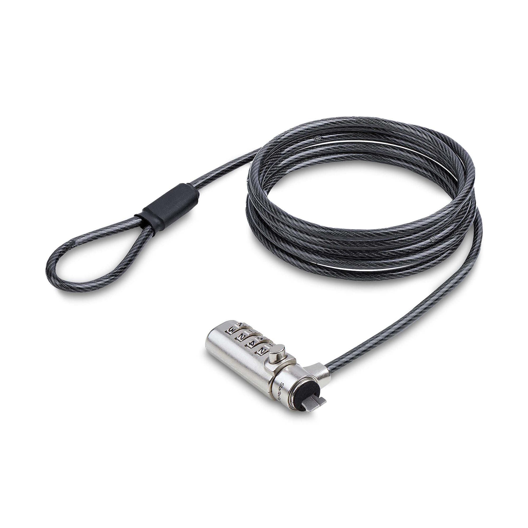 STARTECH STARTECH.COM SLIM LOCK K-SLOT COMPATIBLE, 5FT COMBINATION LOCKING CABLE, 2 YR SSTDC4D-LAPTOP-LOCK