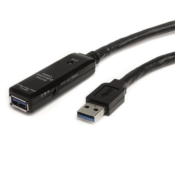 STARTECH STARTECH.COM 16.4FT ACTIVE USB 3.0 EXTENSION CABLE WITH AC POWER ADAPTER 2 YR USB3AAEXT5M