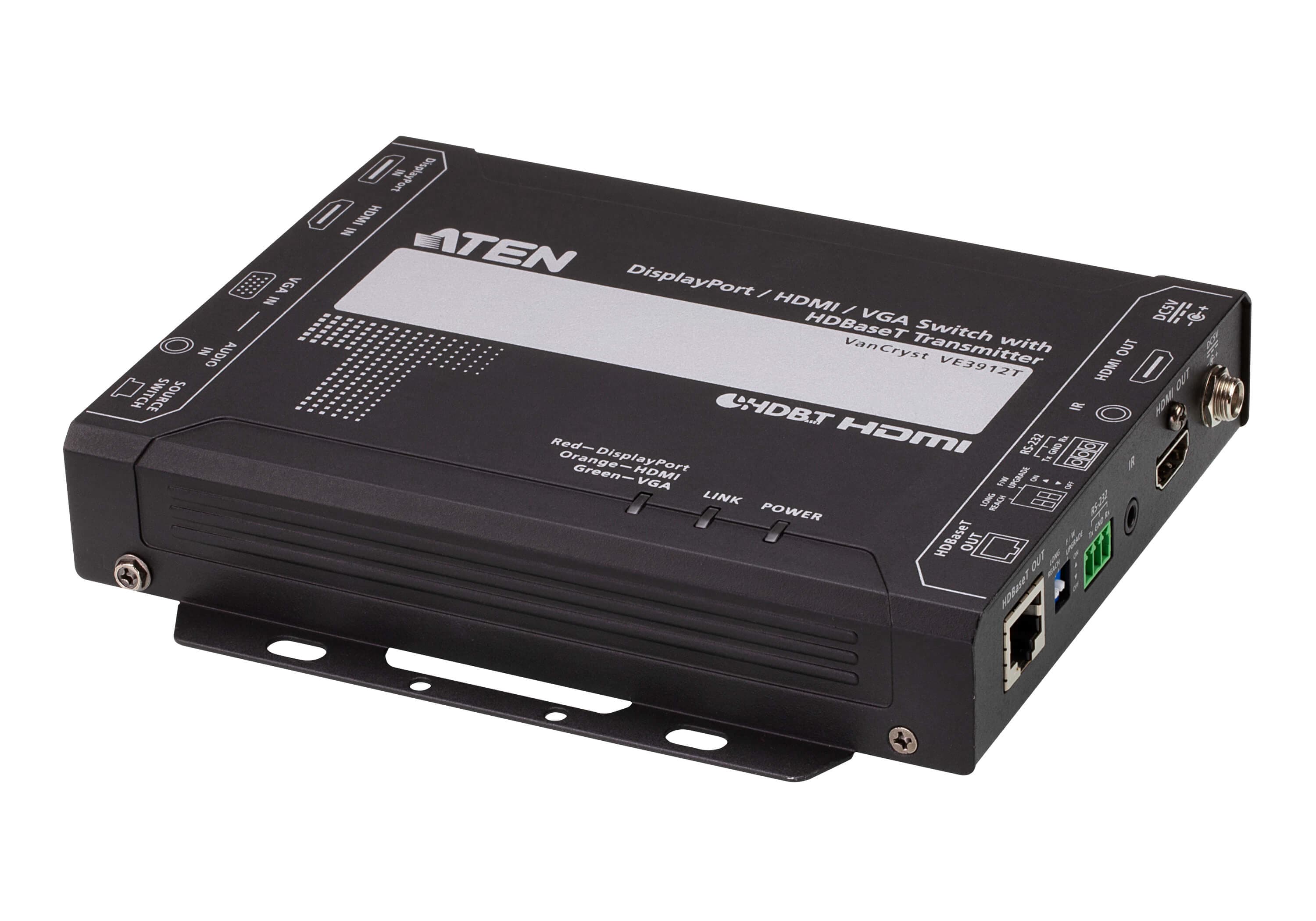 ATEN ATEN DP/HDMI/VGA SWITCH WITH HDBASET TRANSMITTER VE3912T-AT-U