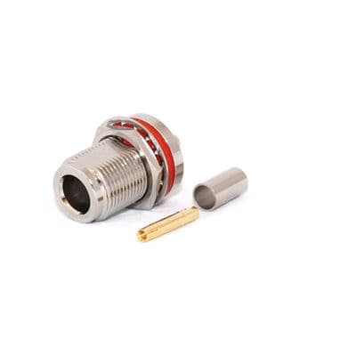 Go Wireless NZ N-Type Female Bulkhead CRIMP 50 Ohm Connector for LMR195/RG58 C-N6-Bulk195
