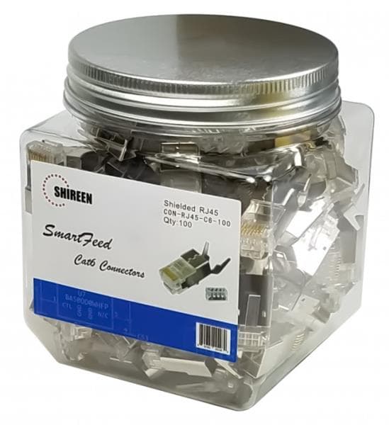 Shireen Shireen SmartFeed CAT6 Shielded RJ45 Connectors (100Pk) CON-RJ45-C6-100