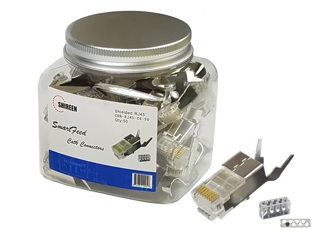 Shireen SmartFeed CAT6 Shielded RJ45 Connectors (50Pk) CON-RJ45-C6-50