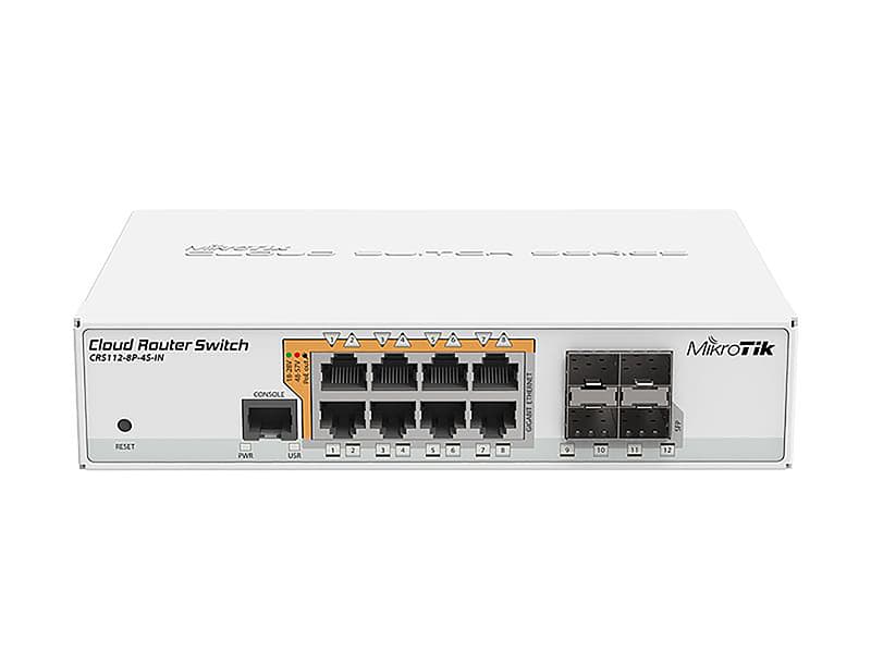 MikroTik MikroTik Cloud Router 8 port Gigabit 802.3af/at PoE Switch CRS112-8P-4S-IN