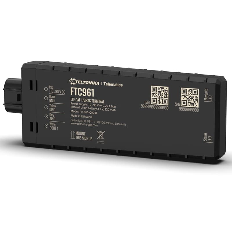 Teltonika Telematics Teltonika FTC961 high voltage 4G LTE Cat 1 vehicle GPS tracker with enhanced GNSS accuracy and IP69K resistance FTC961