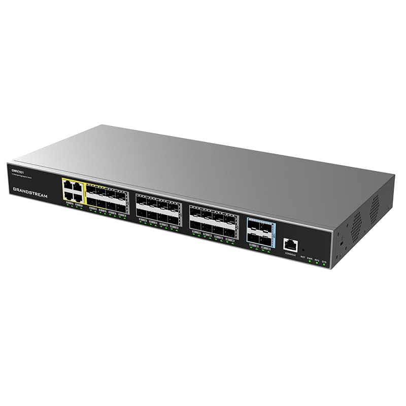 Grandstream Networks Grandstream Enterprise Layer 3 Managed Aggregation Switch, 20 x SFP, 4 x SFP/GigE Combo, 4 x SFP+, Redundant PSU Support GWN7831