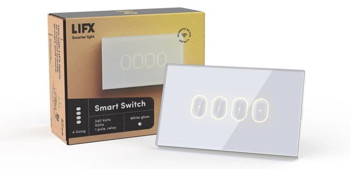 LIFX LIFX White 4-button in-wall Wi-Fi Controlled Smart Switch LFSWWHT4FAU