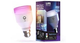 LIFX LIFX Nightvision IR + Colour LED Bulb 1200 Lumens A60 B22 Bayonet Cap LHLA19B22IRAU