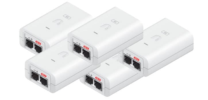 Ubiquiti Ubiquiti 24v 0.5A Gigabit Power Over Ethernet Supply White 5-pack POE-24-12W-5P
