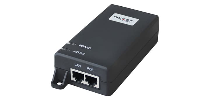 Procet PoE Systems Procet 55V DC 30 Watt Gigabit 802.3af/at Power over Ethernet Supply PT-PSE101G-AT