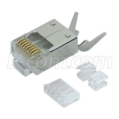 L-com Cat6 Shielded RJ45 Plug with Strain Relief - 50PK TDS8PC6-50PK