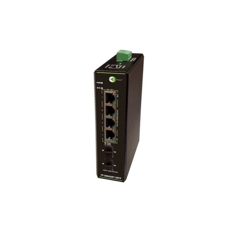 Tycon Systems Tycon Systems TP-SW4GBT-2SFP Industrial 4 port Gigabit 802.3at/bt PoE Switch with 2 x 2.5G SFP TP-SW4GBT-2SFP