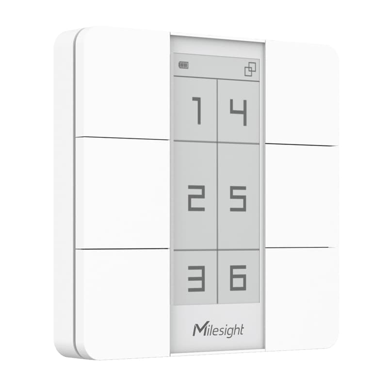 Milesight IoT Milesight LoRaWAN IoT AS923 6 Button Smart Scene Panel With E-Ink Display WS156-915M