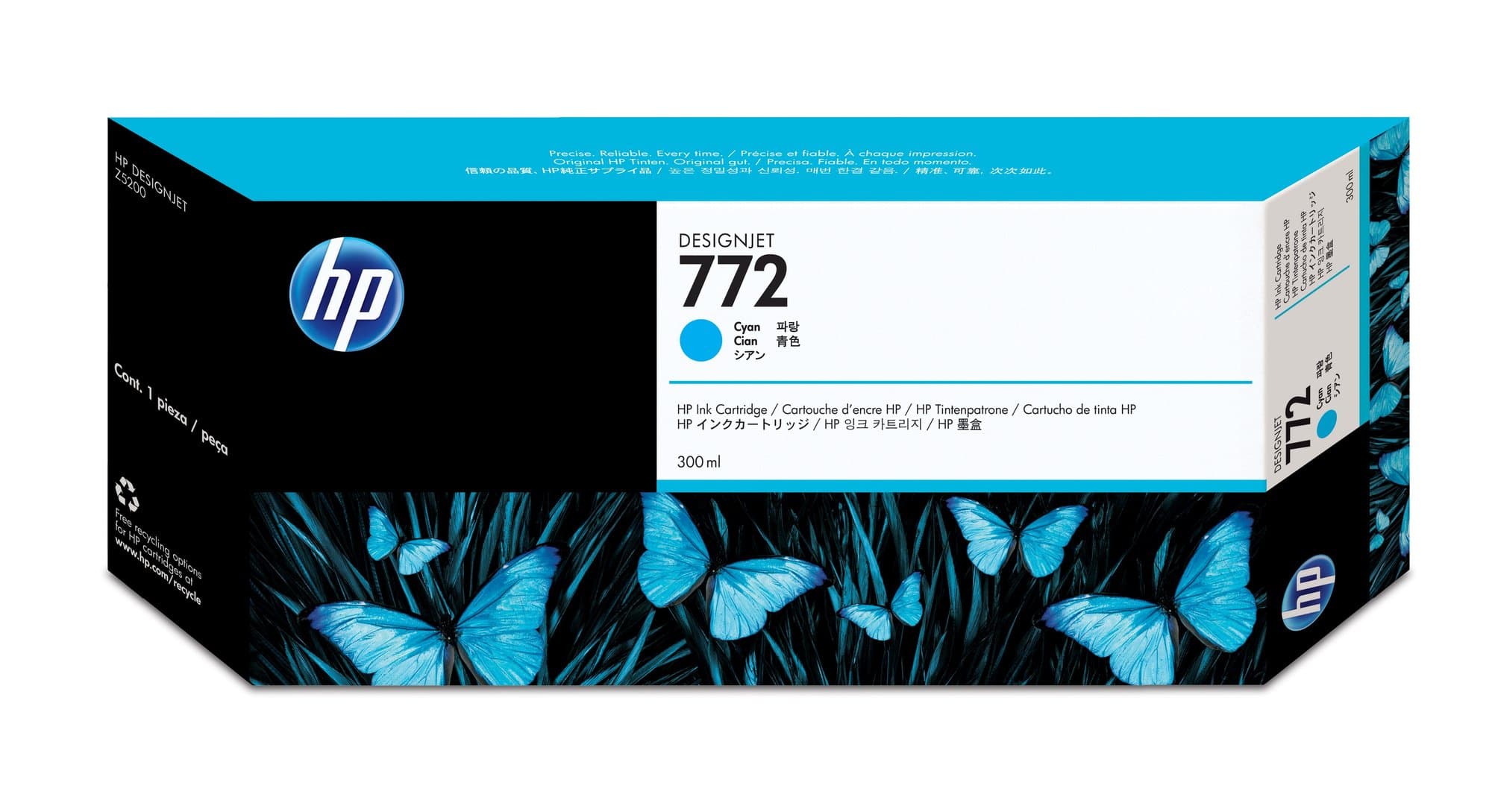 HP HP 772 300ml Cyan Ink Cartridge 1174795