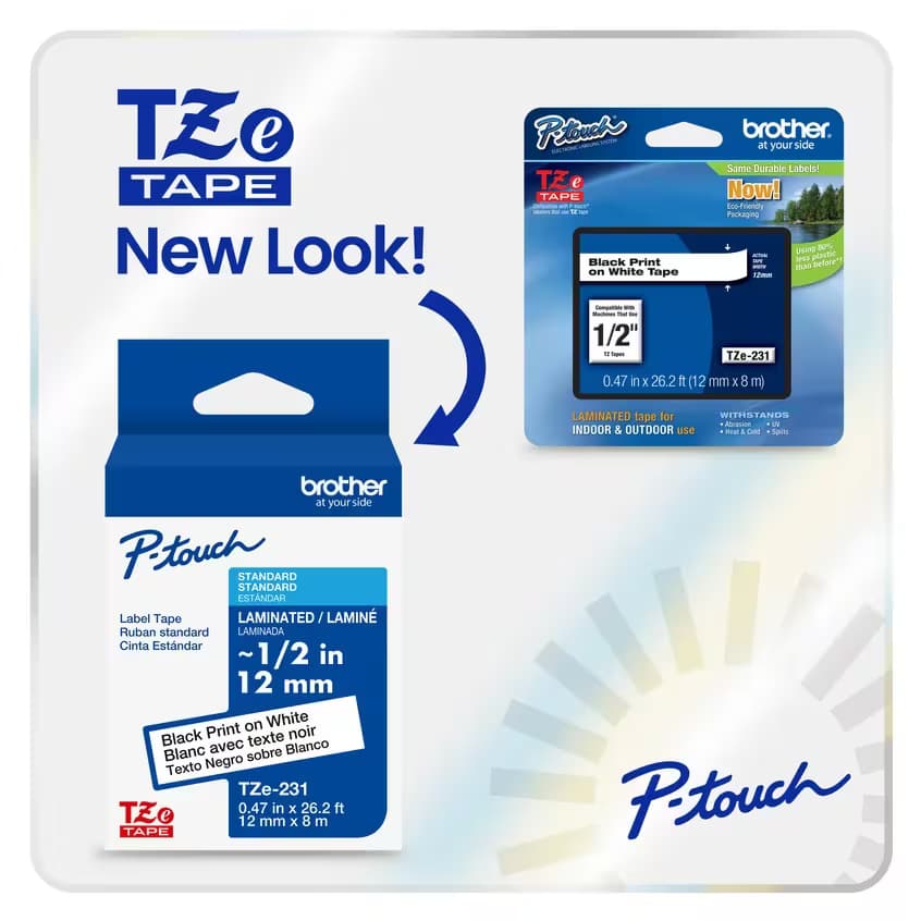 BROTHER BROTHER TZEFX251 BLACK on WHITE Flexible ID Tap 1714244