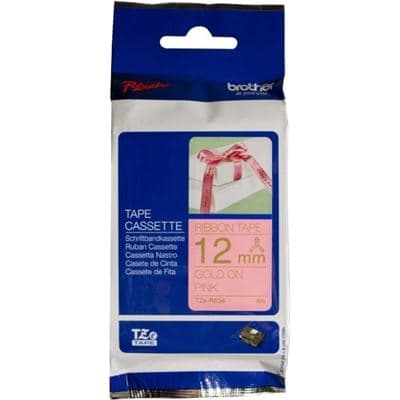 BROTHER BROTHER TZERE34 12MM GOLD ON PINK RIBBON TAPE 3444381
