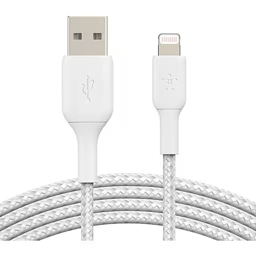 BELKIN BELKIN LIGHTNING TO USB-A BRAIDED CABLE 2M WHT 4835408