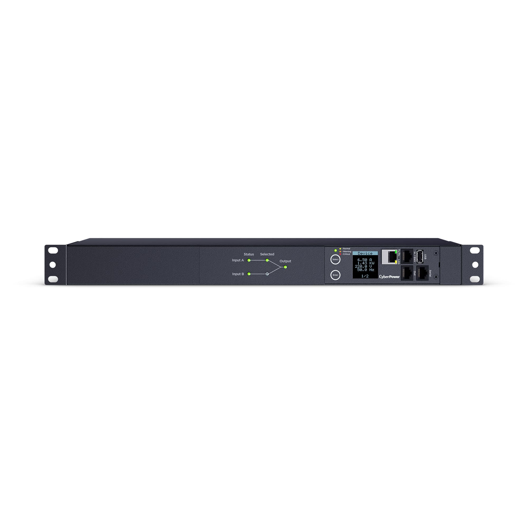 CyberPower Systems Switched Automatic Transfer Switch 1U 10Amp input/output 484245