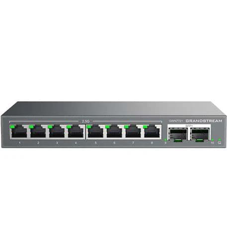 Grandstream Networks GWN7721 Layer 2-Lite Managed Multi-Gig Switch- 8 x 2.5 GigE- 2 x 10G SFP+ 506255