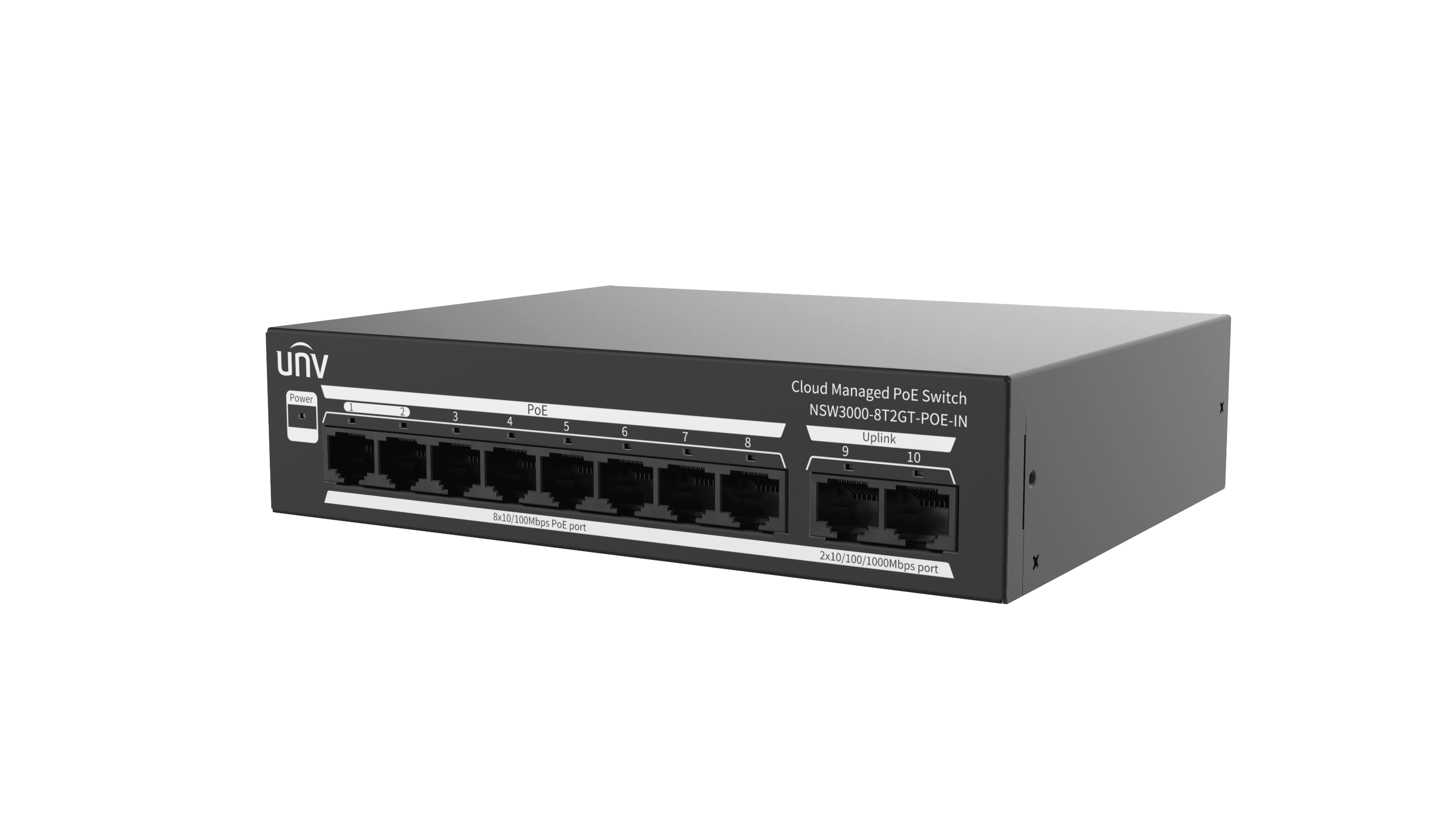 Uniview Uniview 10 Port PoE Cloud Managed Ethernet Switch NSW3000-8T2GT-POE-IN