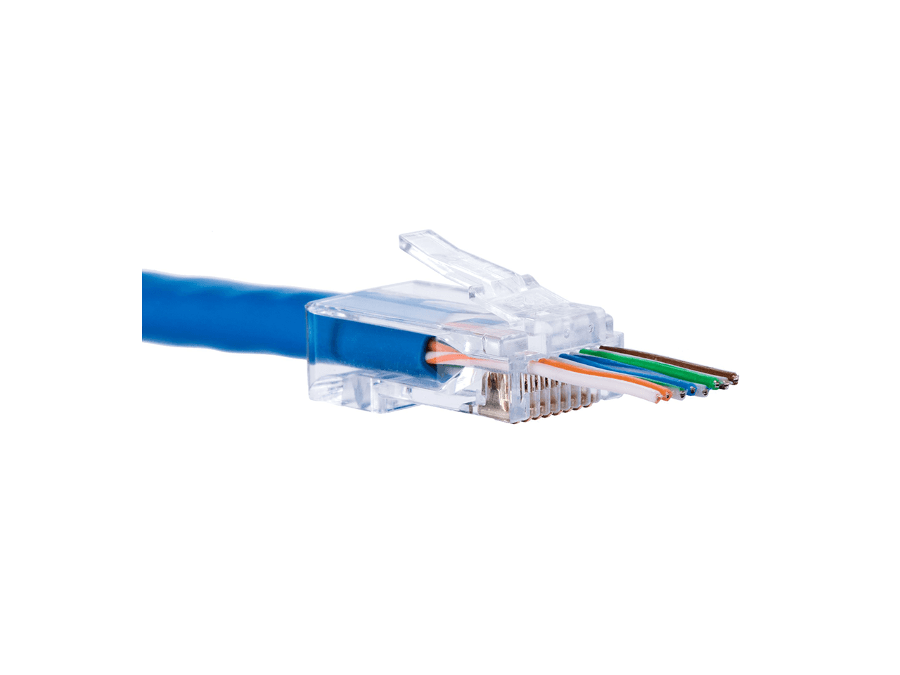Cat6 UTP push through plug  3 prong - 50 u RJ-45PTC6-100-JR