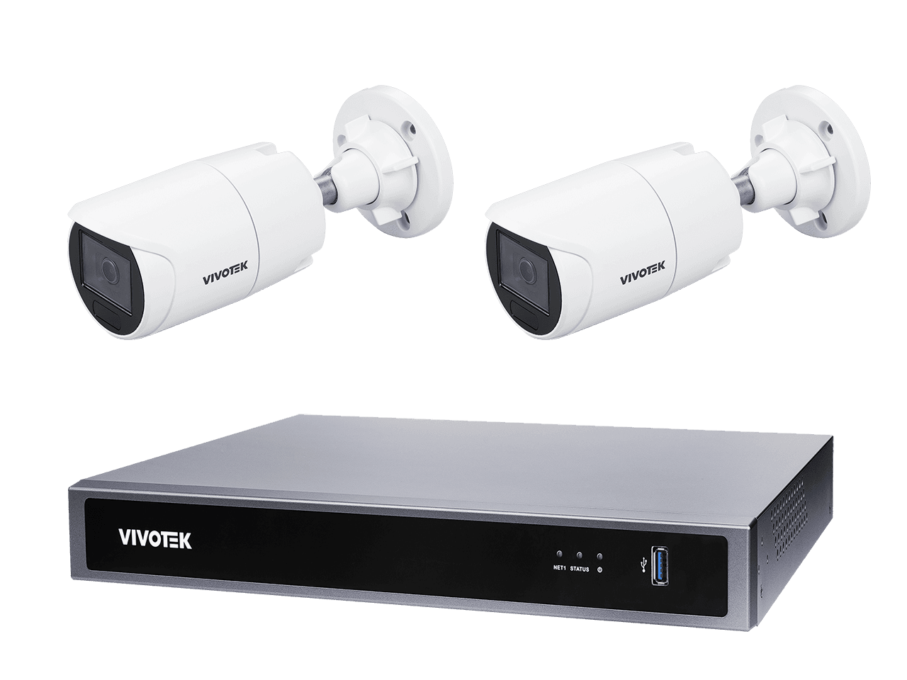 Vivotek 2x IB9383-HV - ND9326P Kit Vivotek (1TB) 5MP-BULLET-FIXED-2CAM-8CH-KIT-1TB