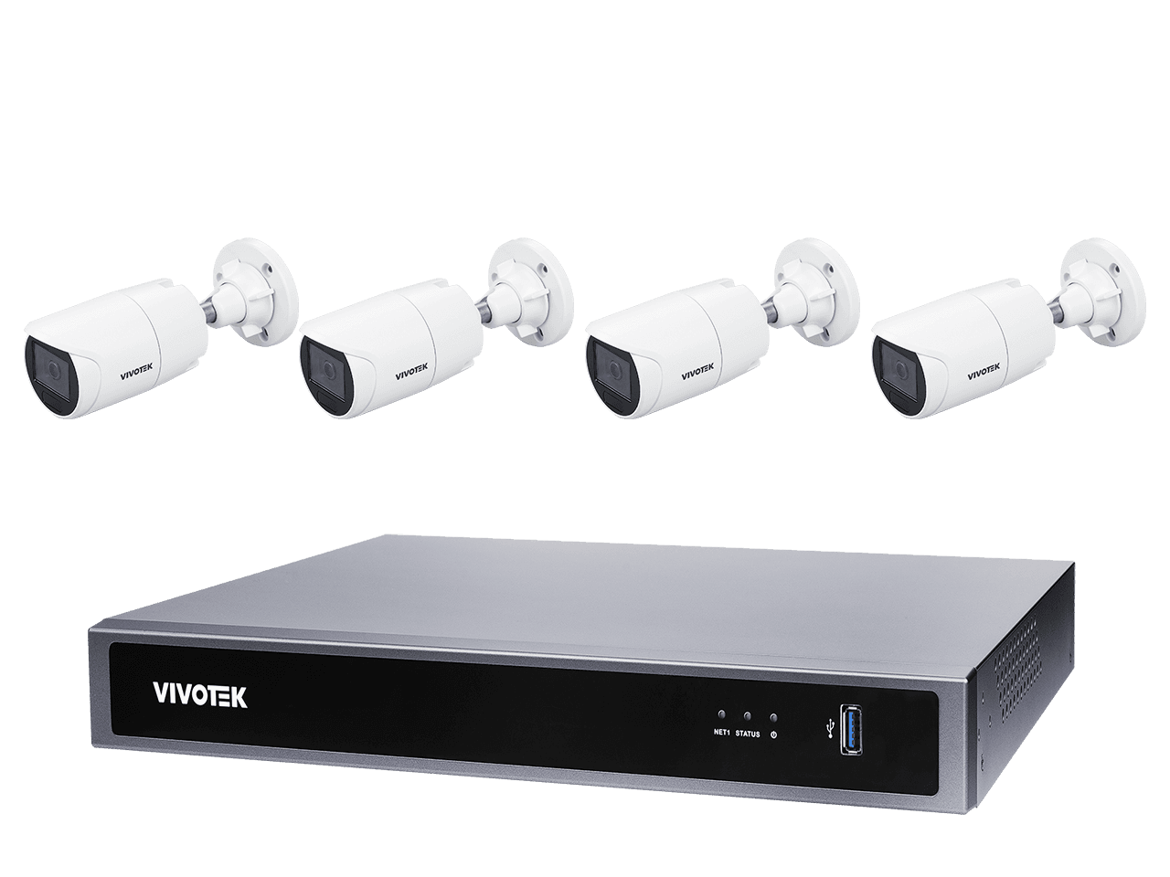 Vivotek 4x IB9383-HV - ND9326P Kit Vivotek (10TB) 5MP-BULLET-FIXED-4CAM-8CH-KIT