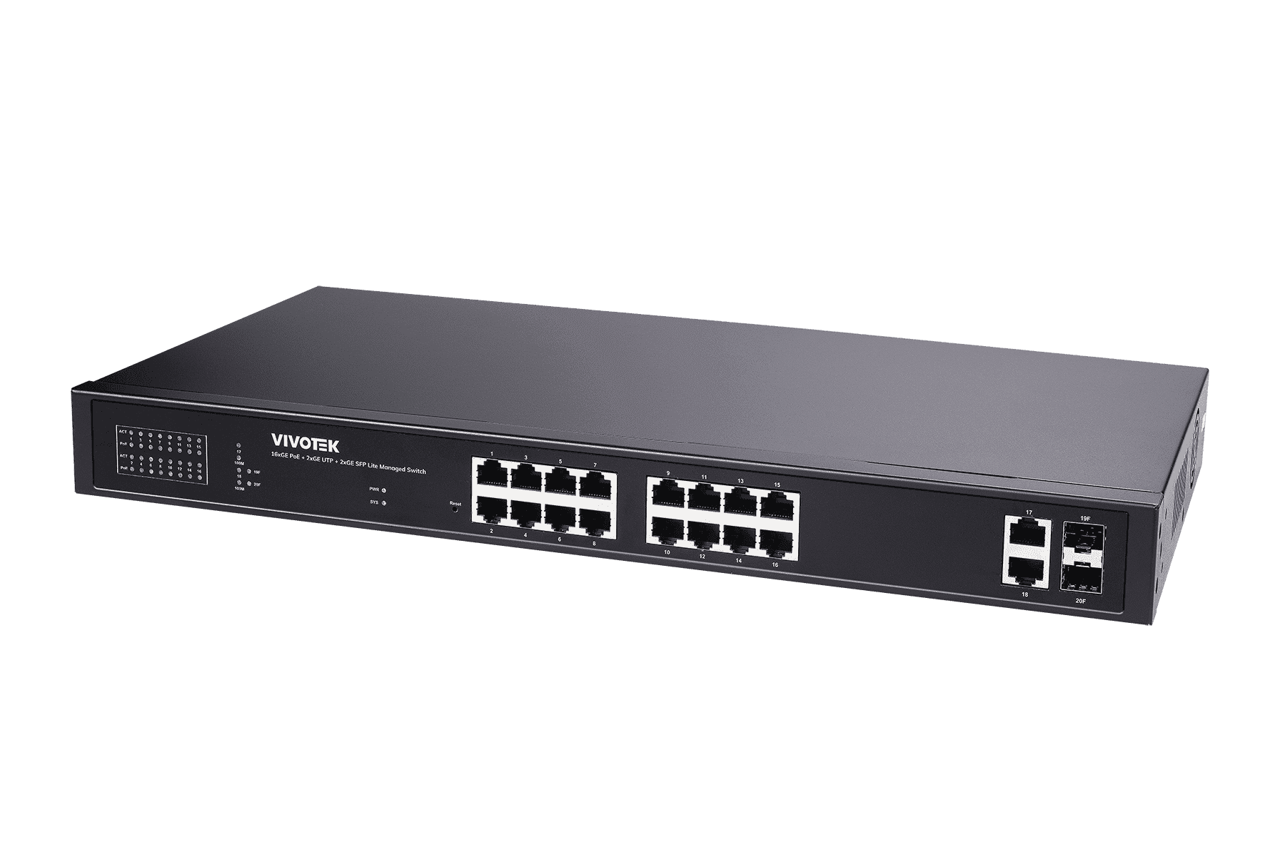 16xGE PoE + 2xGE UTP + 2xGE SFP Lite Managed PoE Switch AW-GEL-205A-260