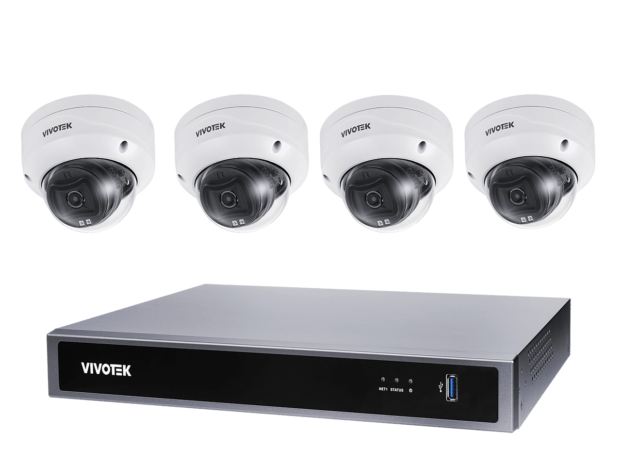 Vivotek 4x FD9383-HTV - ND9326P Kit Vivotek (2TB) 5MP-DOME-VF-4CAM-8CH-KIT