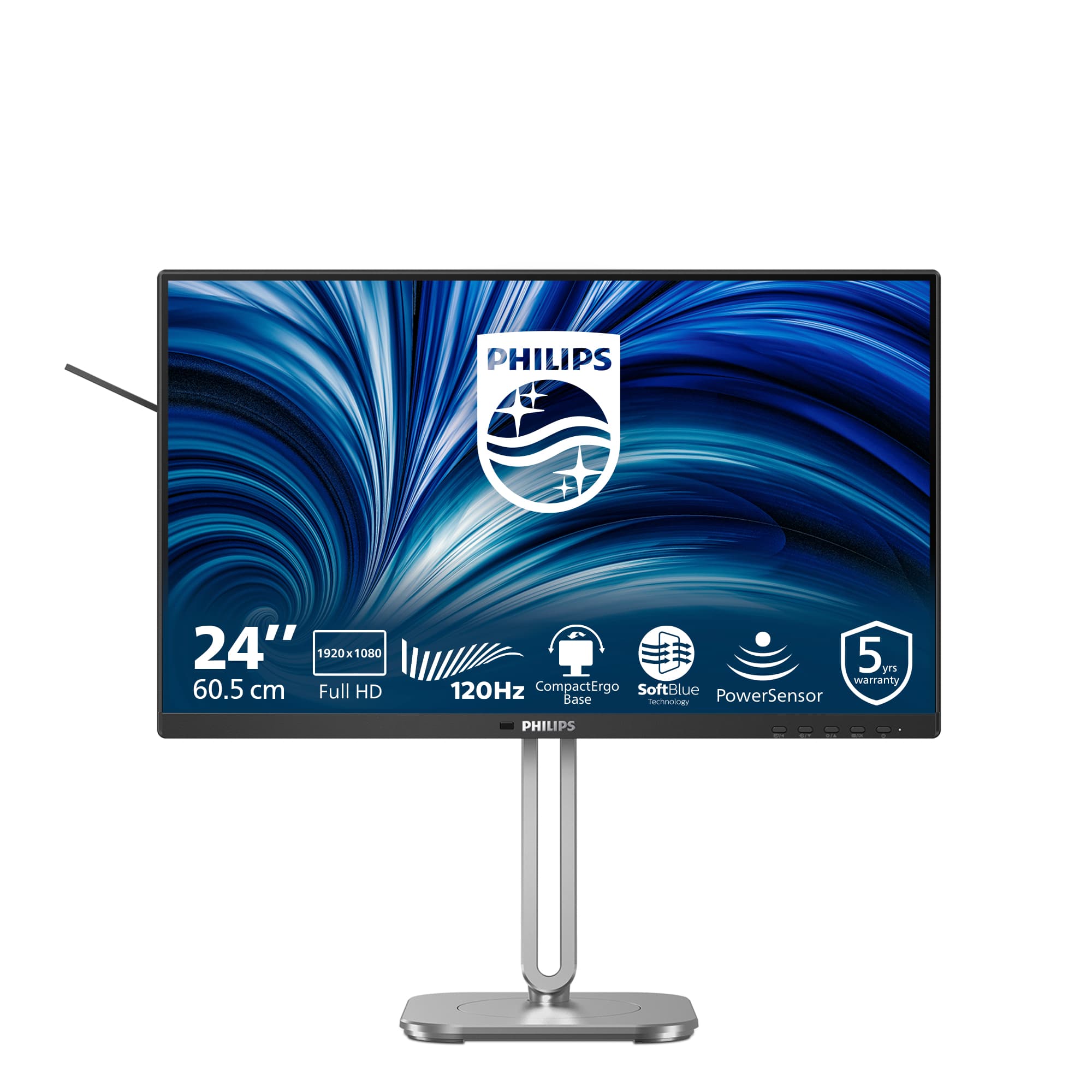 PHILIPS 24B2N4200/75 23.8" 16:9 1080P FHD IPS LED 120HZ,4MS,VGA,HDMI,DP,H/ADJ,SPKR,4YR