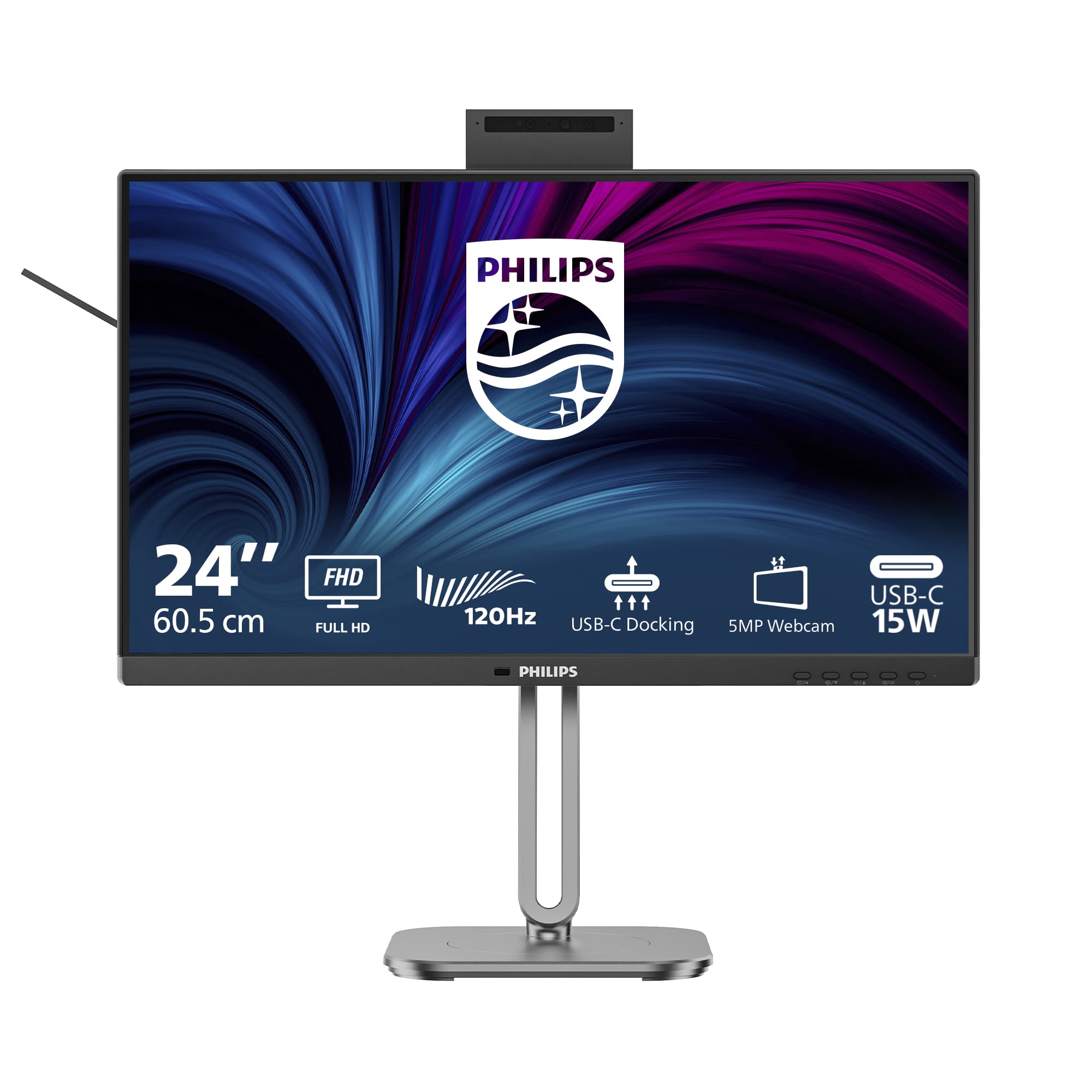 PHILIPS 24B2U4301H/75 24" 16:9 IPS LED 120H,4MS,DOCK,HDMI,DP,SPKR,CAM,H/ADJ,4YR