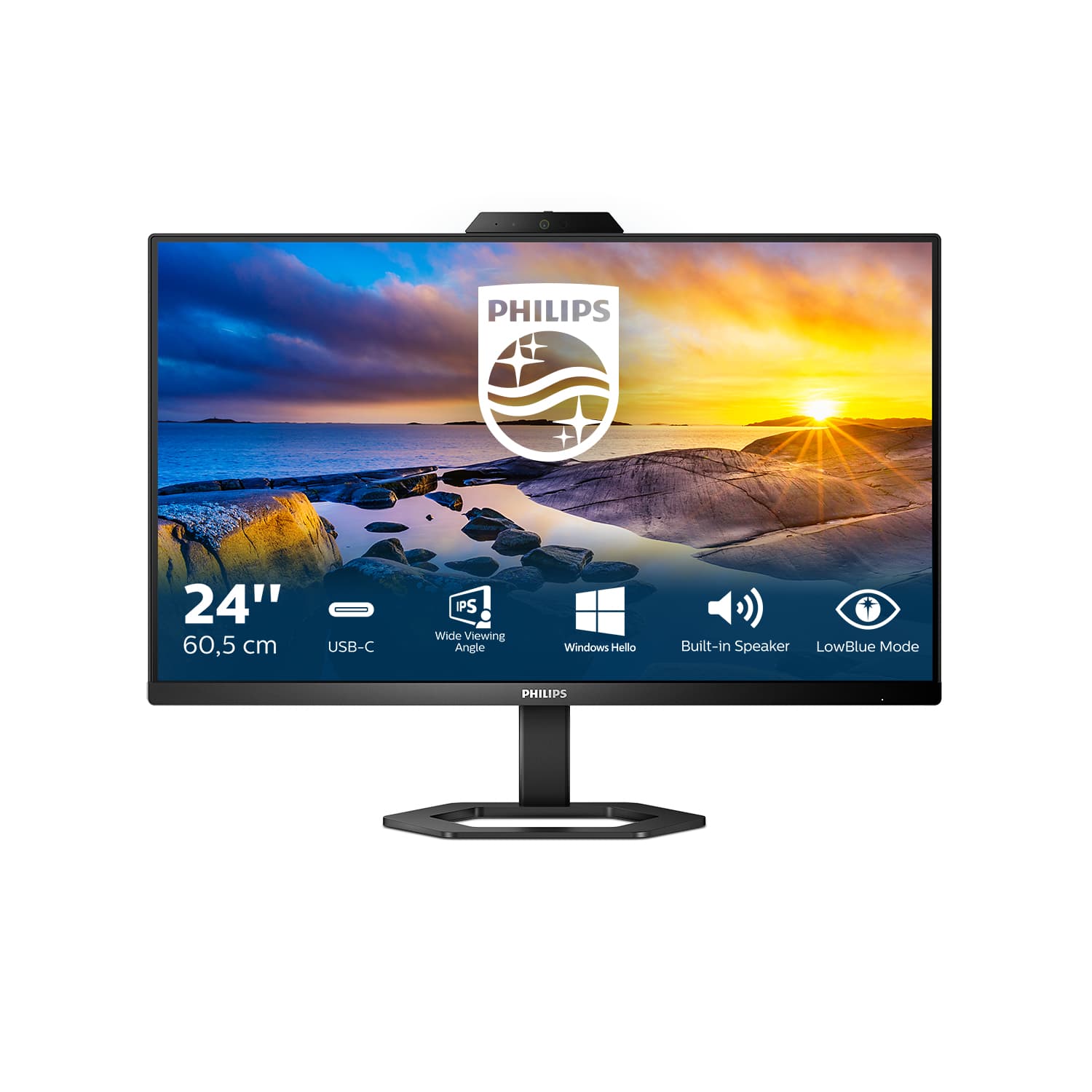 PHILIPS 24E1N5300HE/75 24" 16:9 1080P FHD IPS LCD,4MS,HDMI,DP,USB-C,USB,CAM,SPKR,H/ADJ,4YR