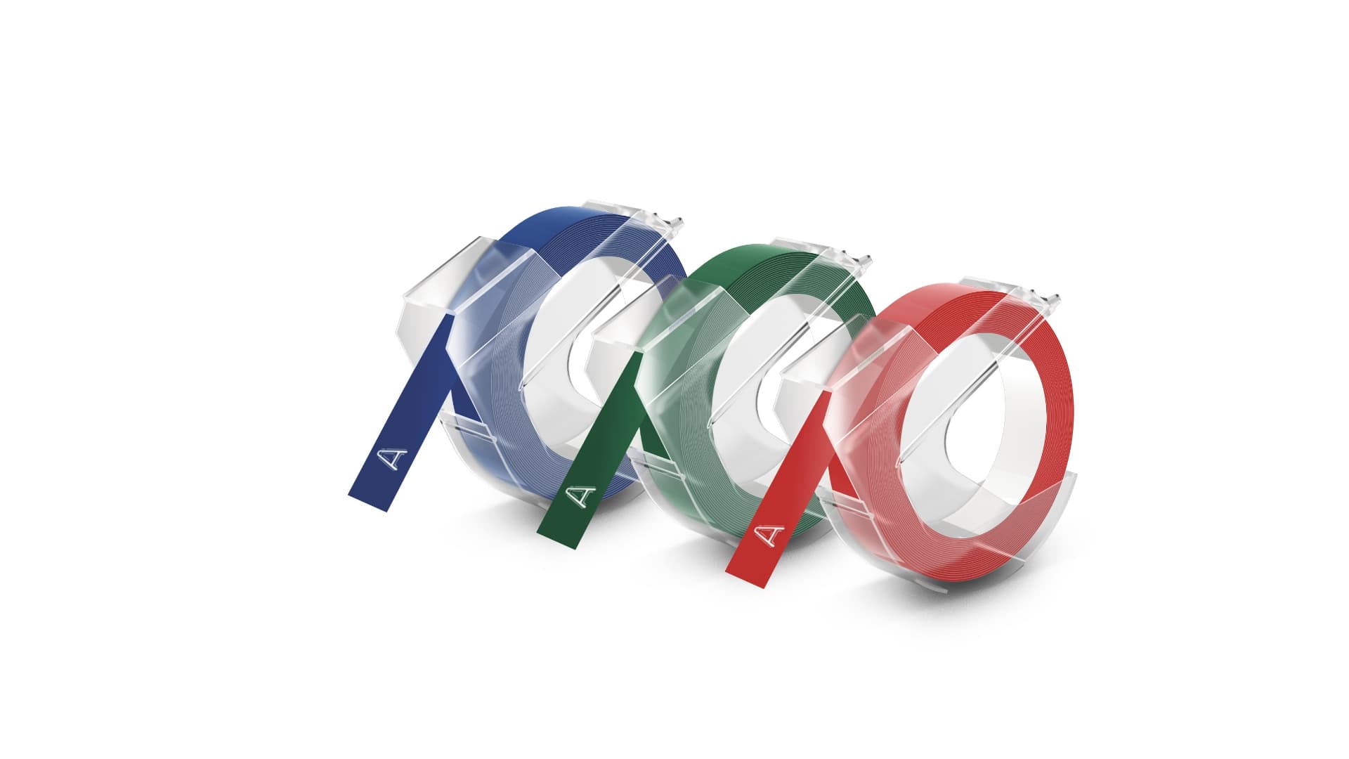DYMO DYMO Genuine Embossing Labels. 3 Multi-Pack Blue Red Green 9mm x 3m (1741671) 1741671