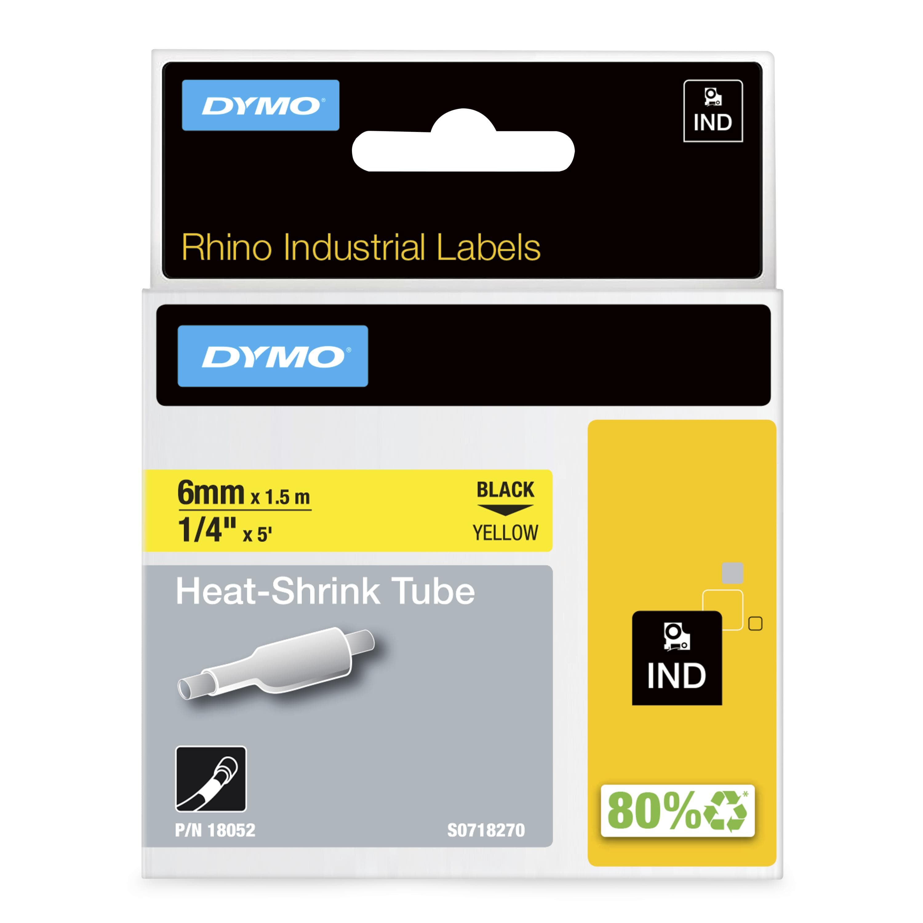 Dymo DYMO Genuine Rhino Industrial Labels- HeatShrink Tube 6mm Black 18052